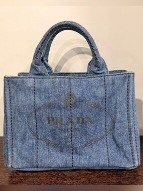 Prada Canapa Blue Denim Mini Tote - Like New!